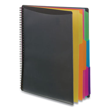 Smead® Poly Project Organizer, 12 Letter-size Sleeves, Gray With Bright Pockets freeshipping - TVN Wholesale